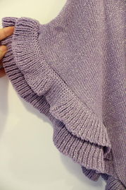 樂顏家 木耳荷葉褶皺金絲混針織套頭毛衣 優(yōu)雅與時(shí)尚的完美融合